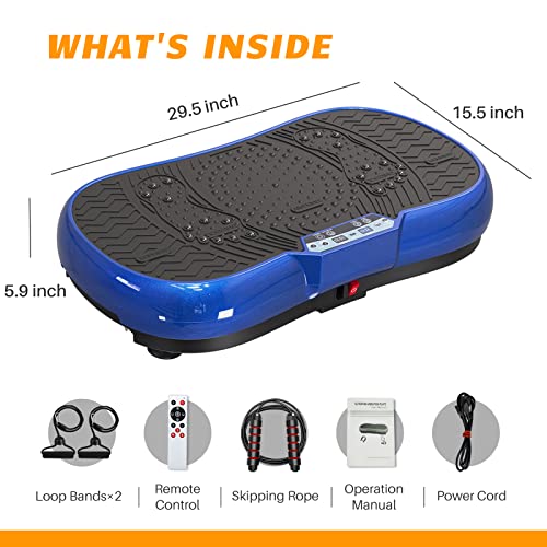 100-Speed Vibration Platform Exercise Machine with Bluetooth Speaker, Remote, Bands, 450 lbs Capacity P946508