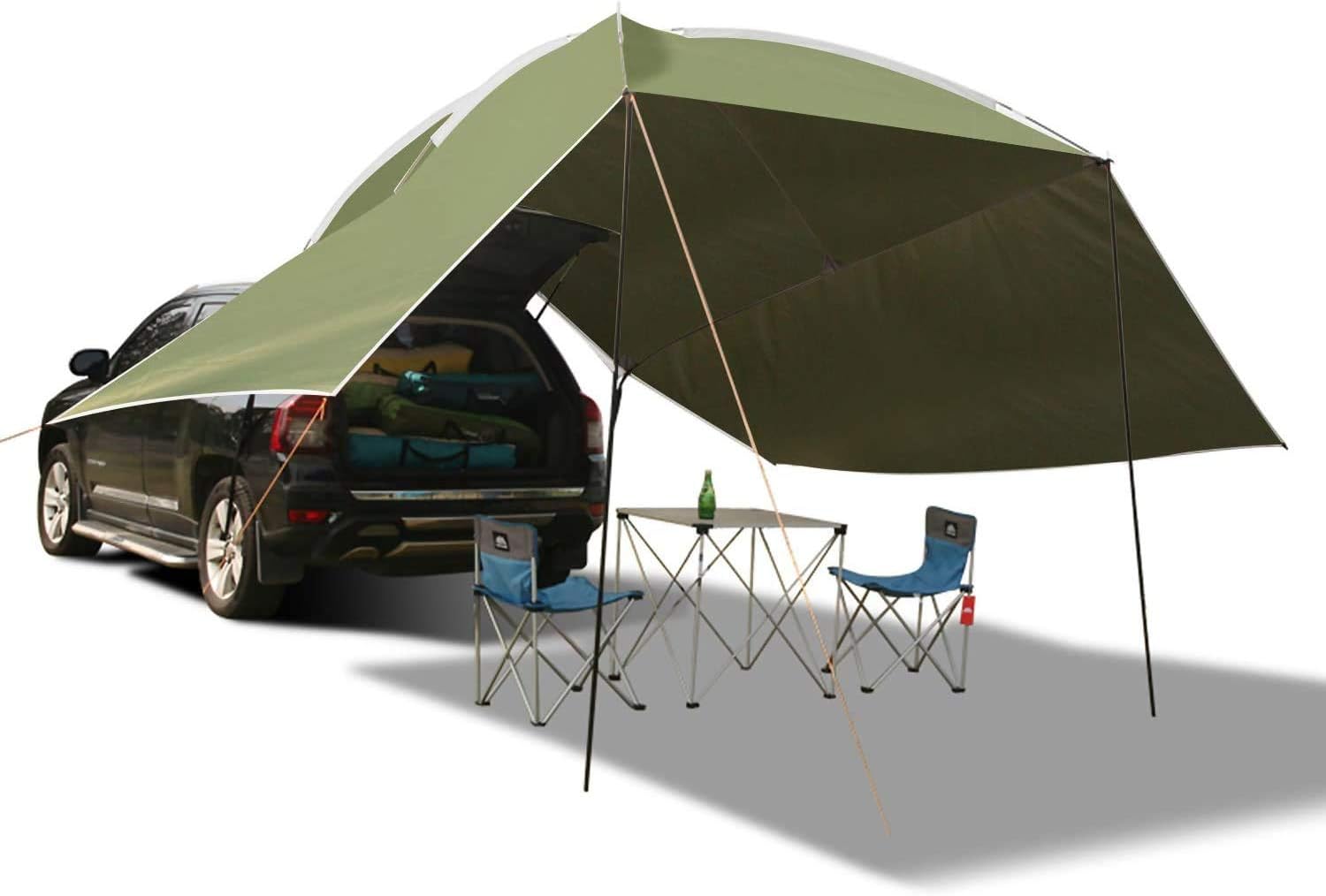 Beige/Army Green Waterproof Car Awning Sun Shelter V589843