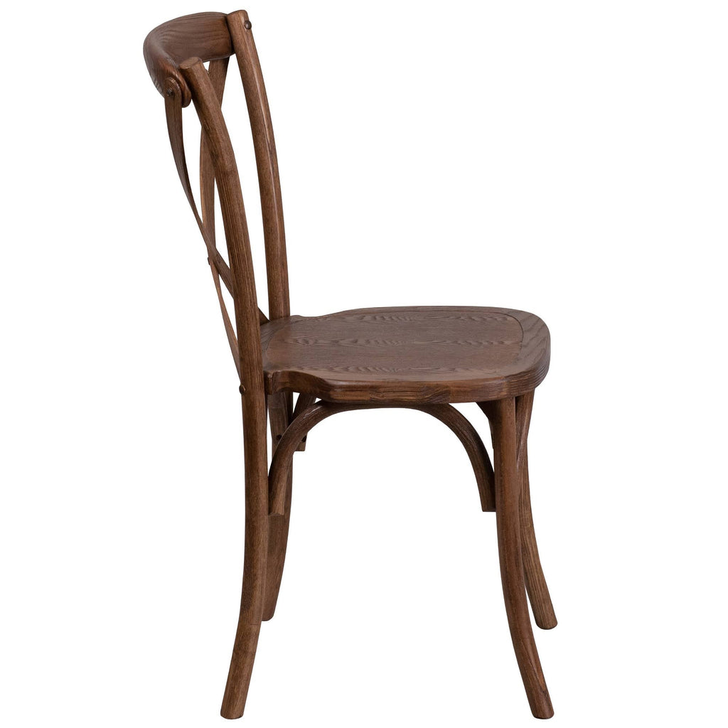 Brown Pecan Stackable Cross Back Chair M517
