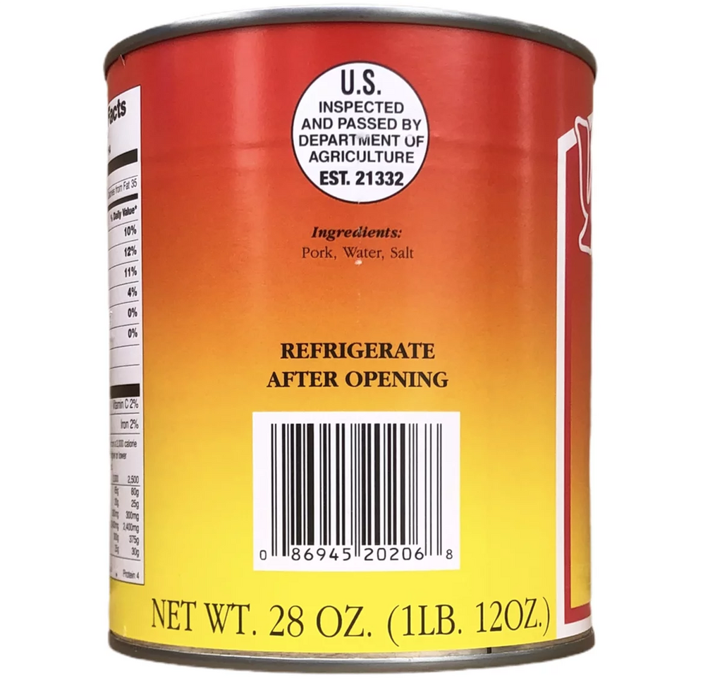 Canned Pork Chunks Meat, 28 oz, 12 Cans P379543