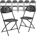 Black Plastic Fan Back Folding Chair I620
