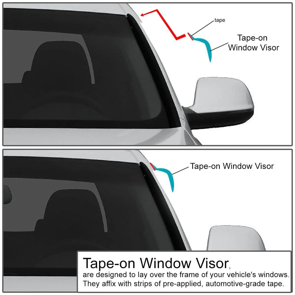 2pcs Dark Smoke Window Visor Deflector Rain Guard K193872