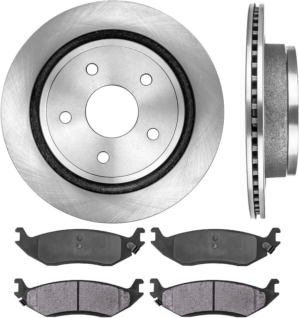 Premium OE 5 Lug Brake Disc Rotors + Metallic Brake Pads E46428