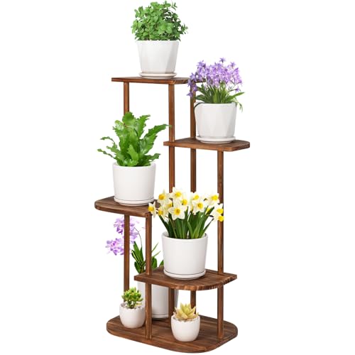 5 Tier Wood Plant Stand B575164