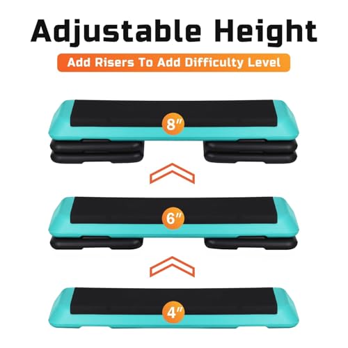 Adjustable Aerobic Step Platform with 4 Stackable Risers T764