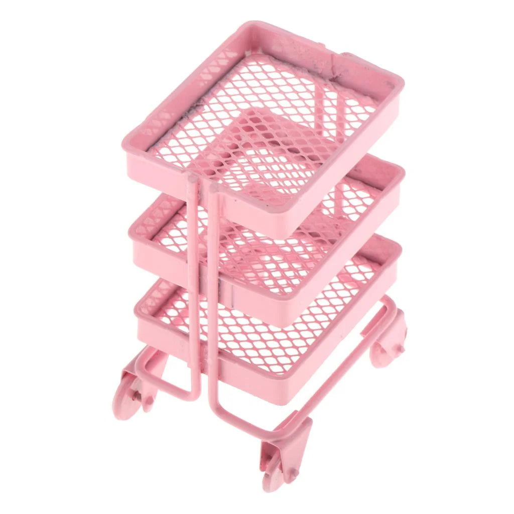 Mini 3 Tier Storage Shelf Dollhouse Decor Accessory O20400