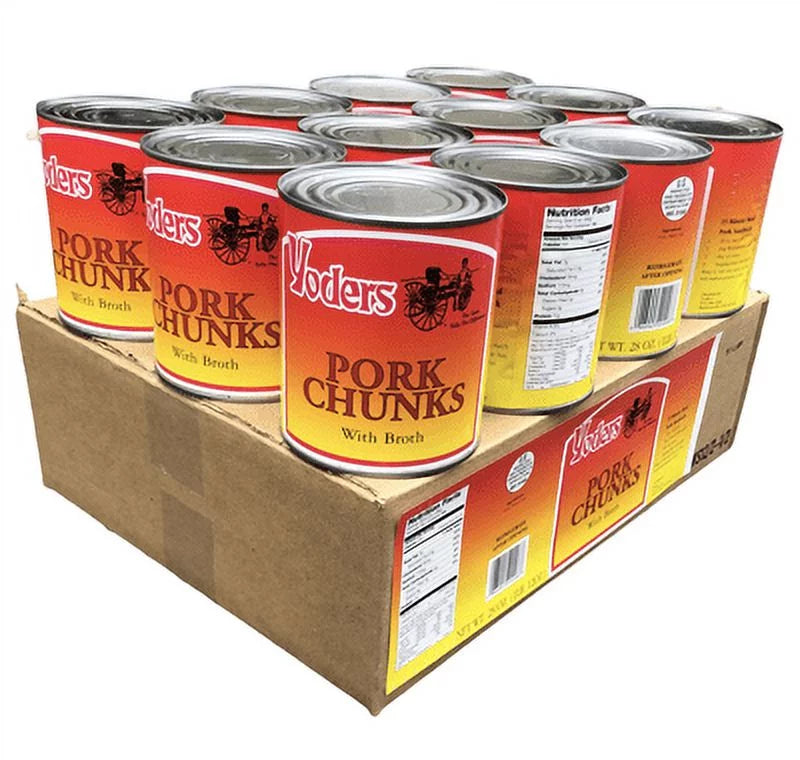 Canned Pork Chunks Meat, 28 oz, 12 Cans P379543