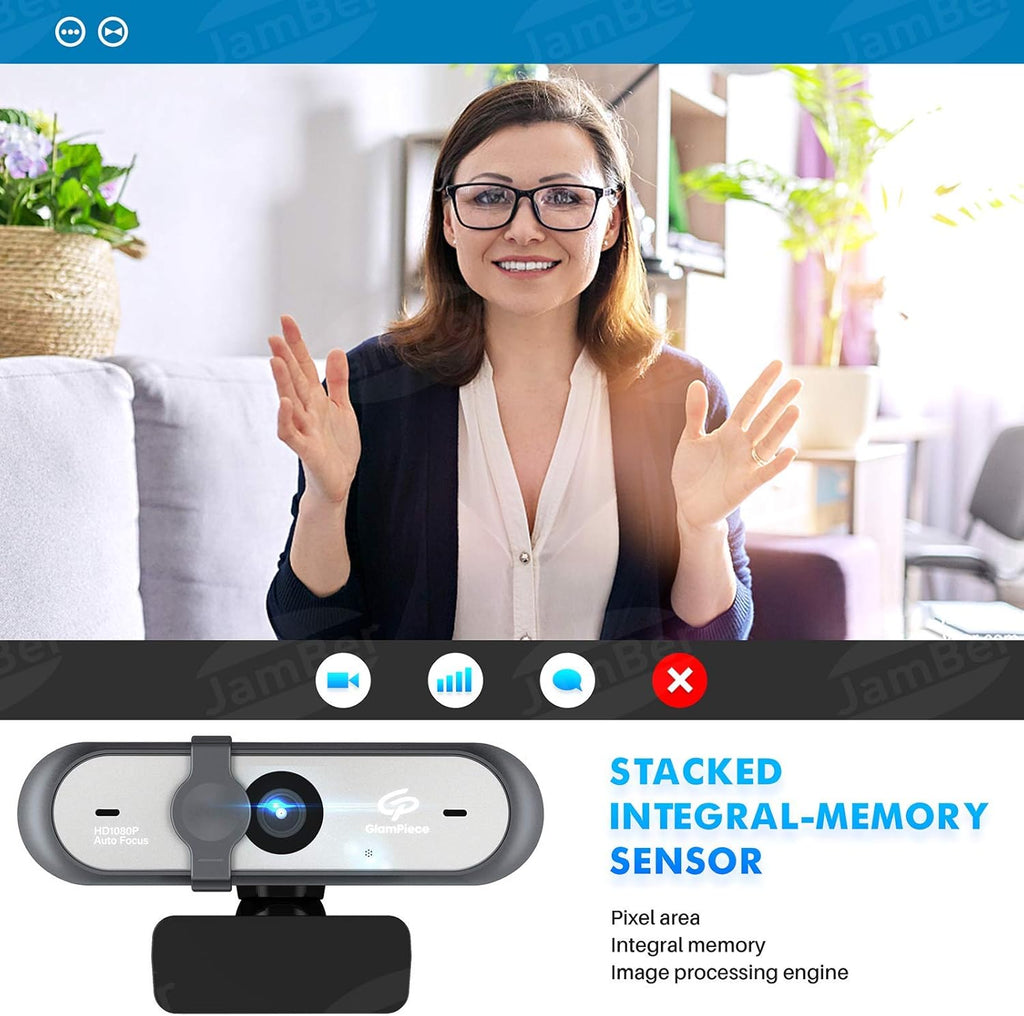 HD Webcam Autofocus 1080p with Stereo Microphone USB Webcam Pack of 2 N3180