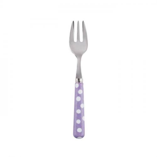 Set of 4 White Dots Lilac Oyster Fork A19753