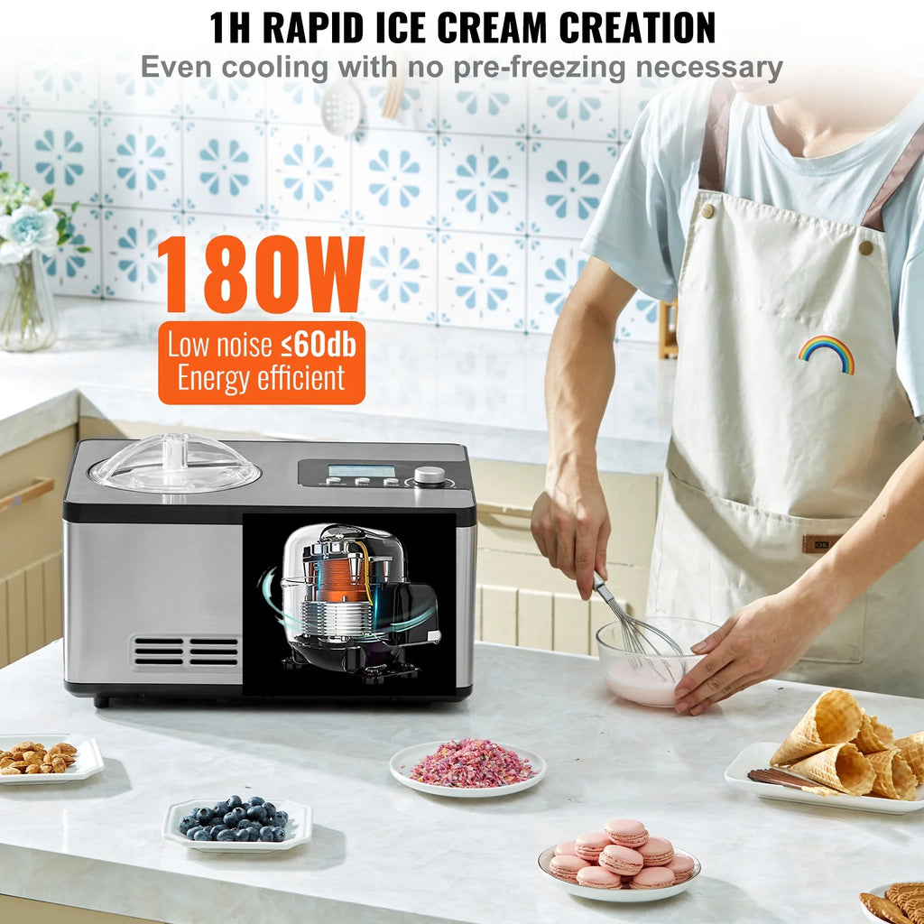 2 Quart Automatic Ice Cream Machine Electric Yogurt Gelato Maker V749891