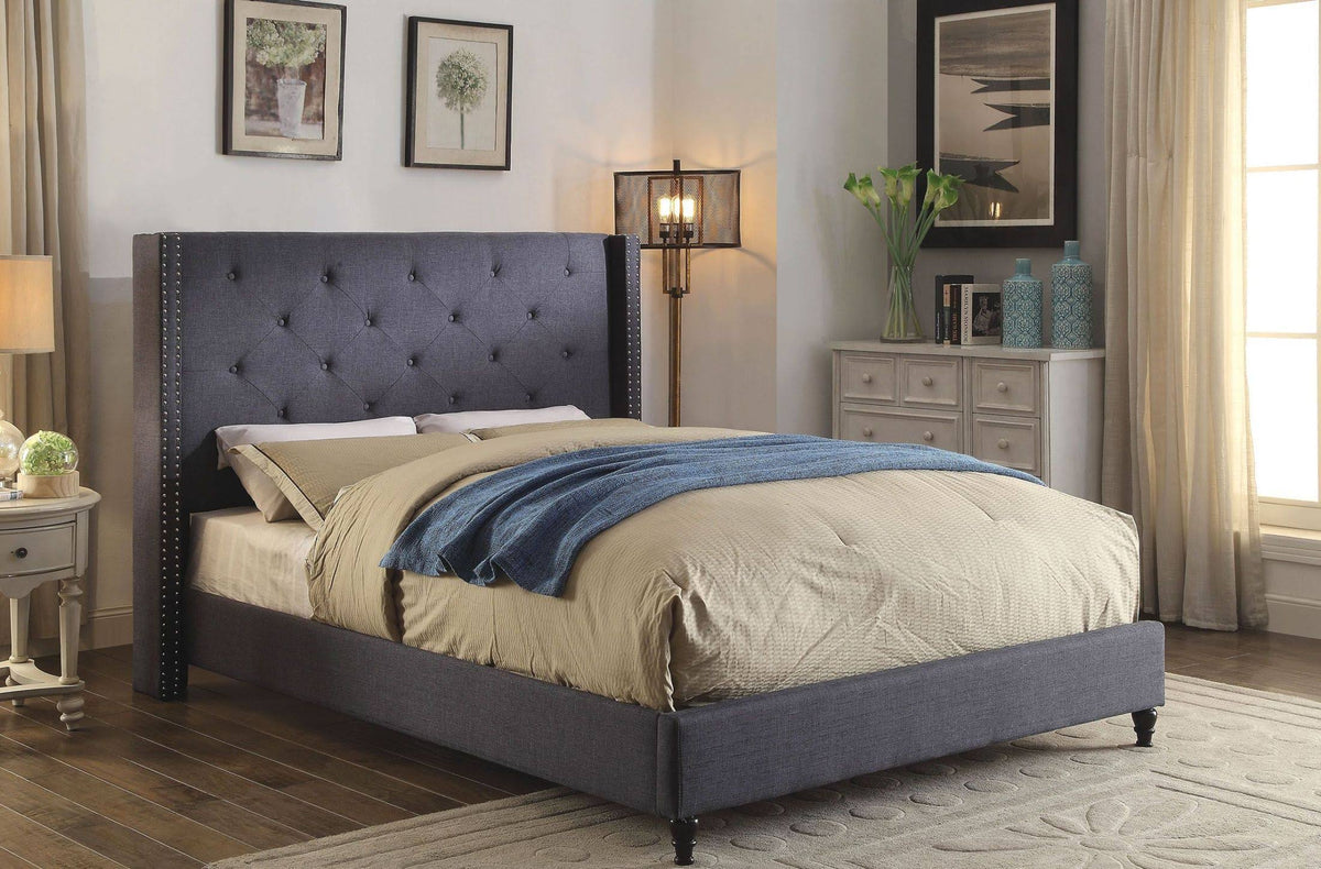 Blue Cal King Bed O873