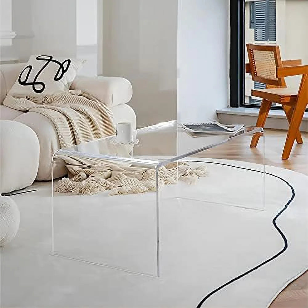 Acrylic Coffee Table with Waterfall Edges A79356
