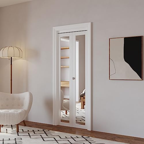 Bi-Fold Mirrored Door 30" x 80" with Hardware Kit U9543