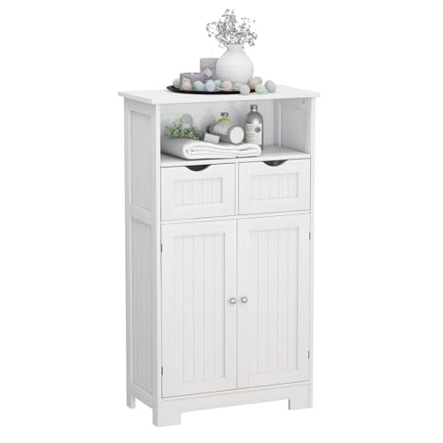 White 2 Door 1 Drawer Free-Standing Bathroom Floor Cabinet K465