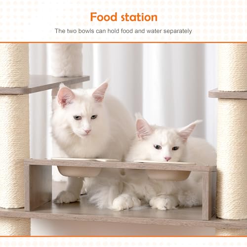 72-inch Wooden Cat Tree with Litter Box Enclosure and Scratching Post F79258