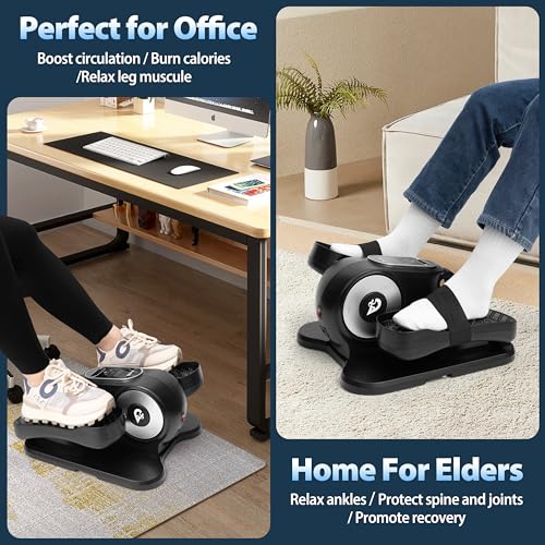 Under Desk Elliptical Machine with Remote, 12 Speed Levels, Quiet Portable Machine H322