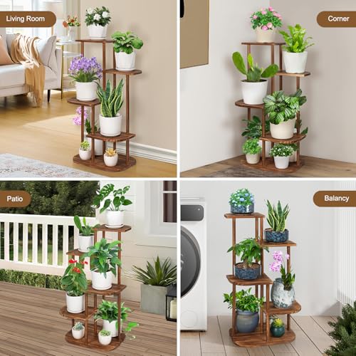 5 Tier Wood Plant Stand B575164