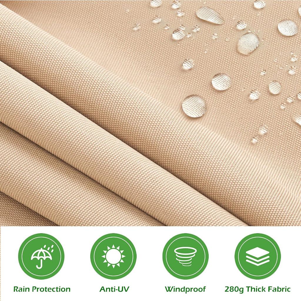 Beige Retractable Patio Awning X209667