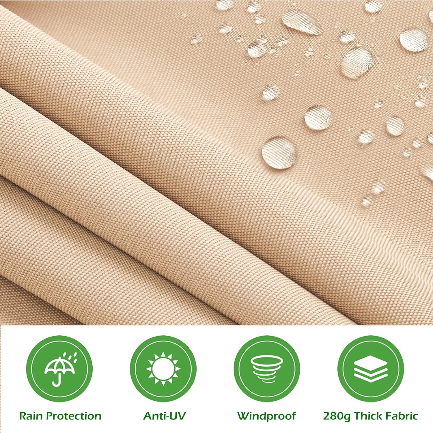 Beige Retractable Patio Awning X209667