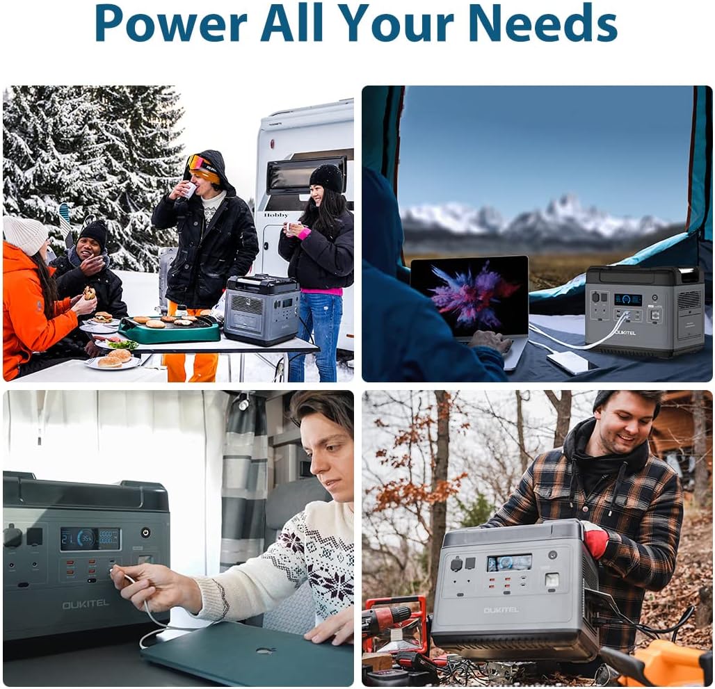 2000W 2000WH LiFePO4 Portable Power Station with 6 AC Outlet 100W USB-C L396385