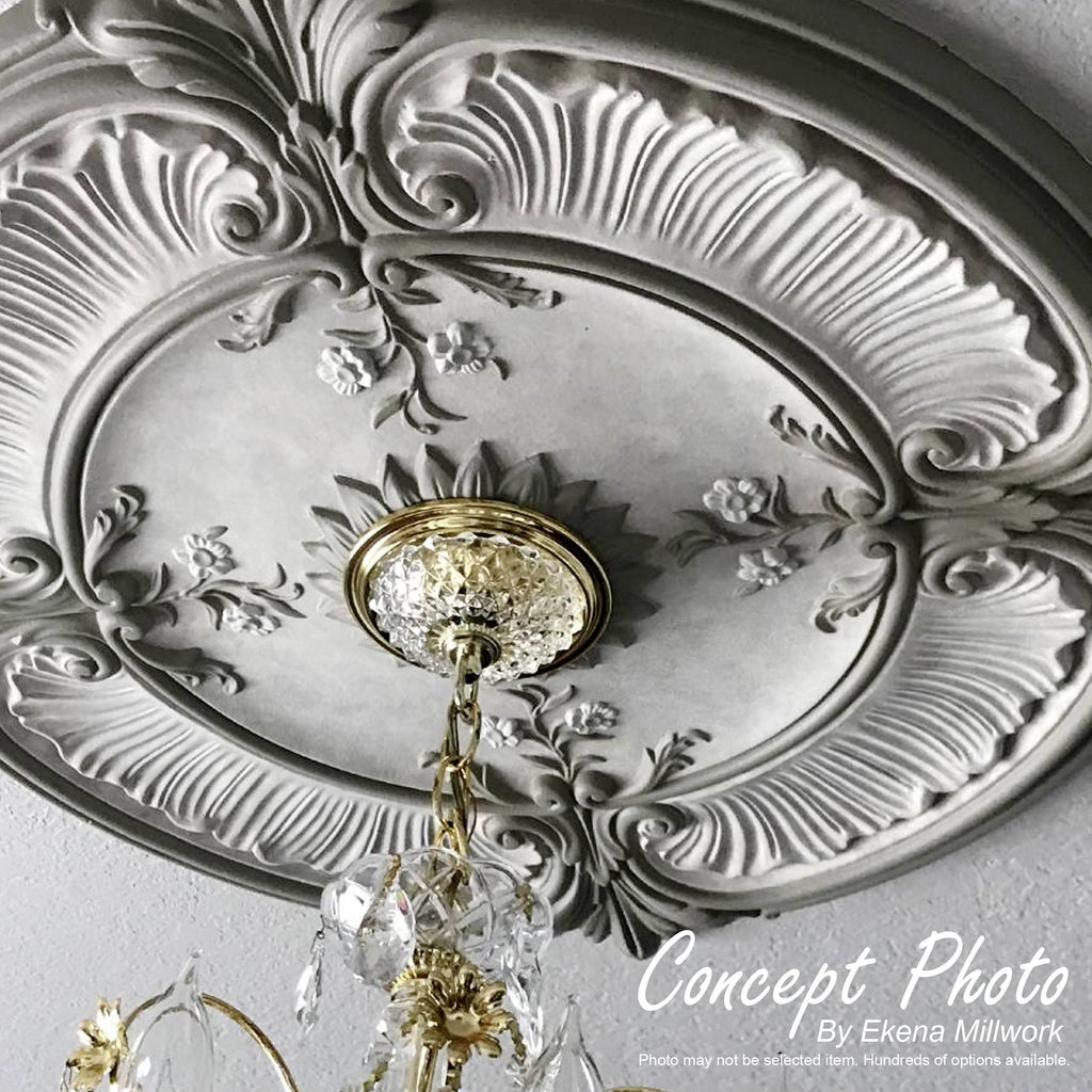 30x22OD x 1 1/4x22P Hand-Painted Ceiling Medallion E46275