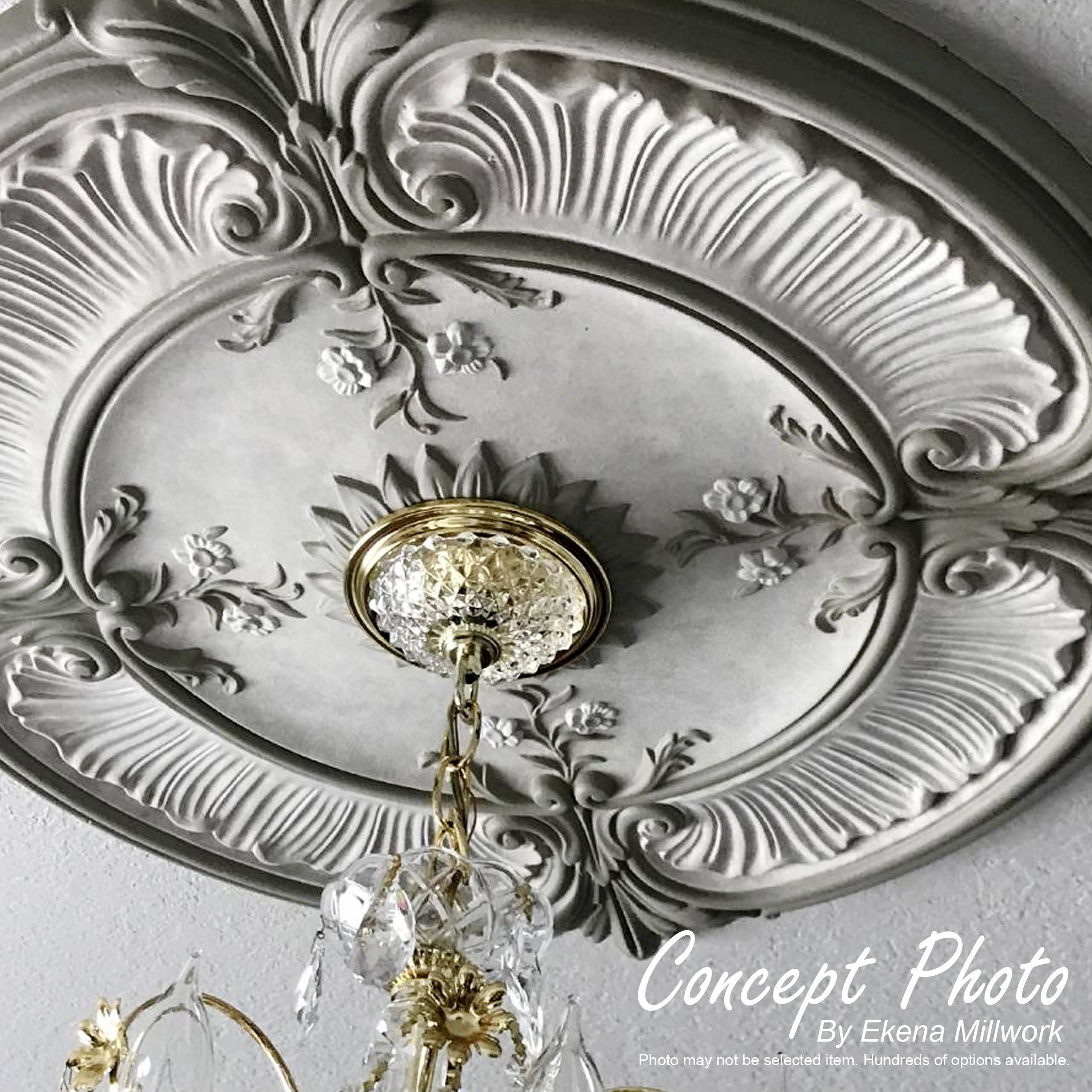 30x22OD x 1 1/4x22P Hand-Painted Ceiling Medallion E46275
