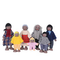 African Wooden Dolls Family Playset Set Of 7 J548589