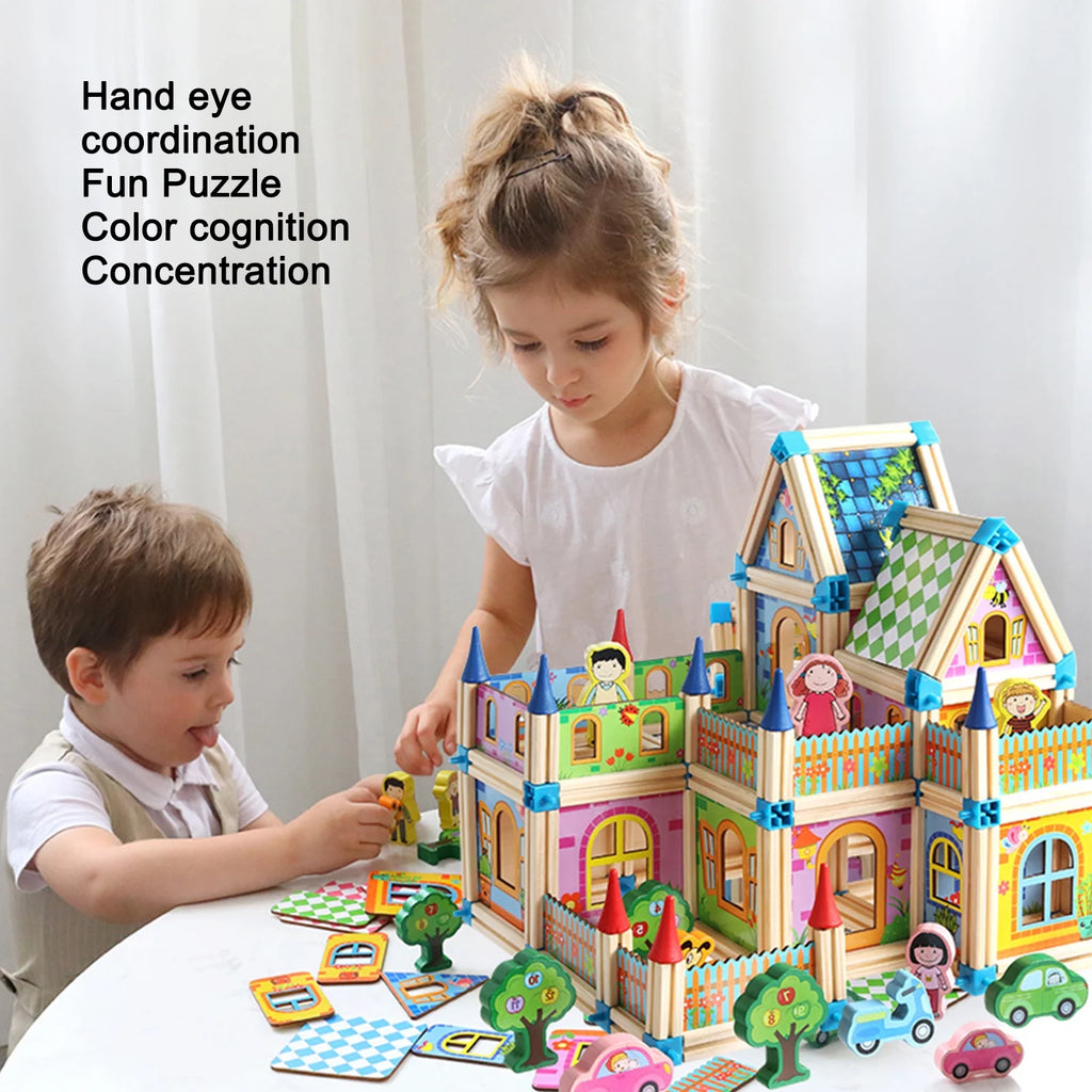 Wooden Building Blocks Set Educational Toy W1334