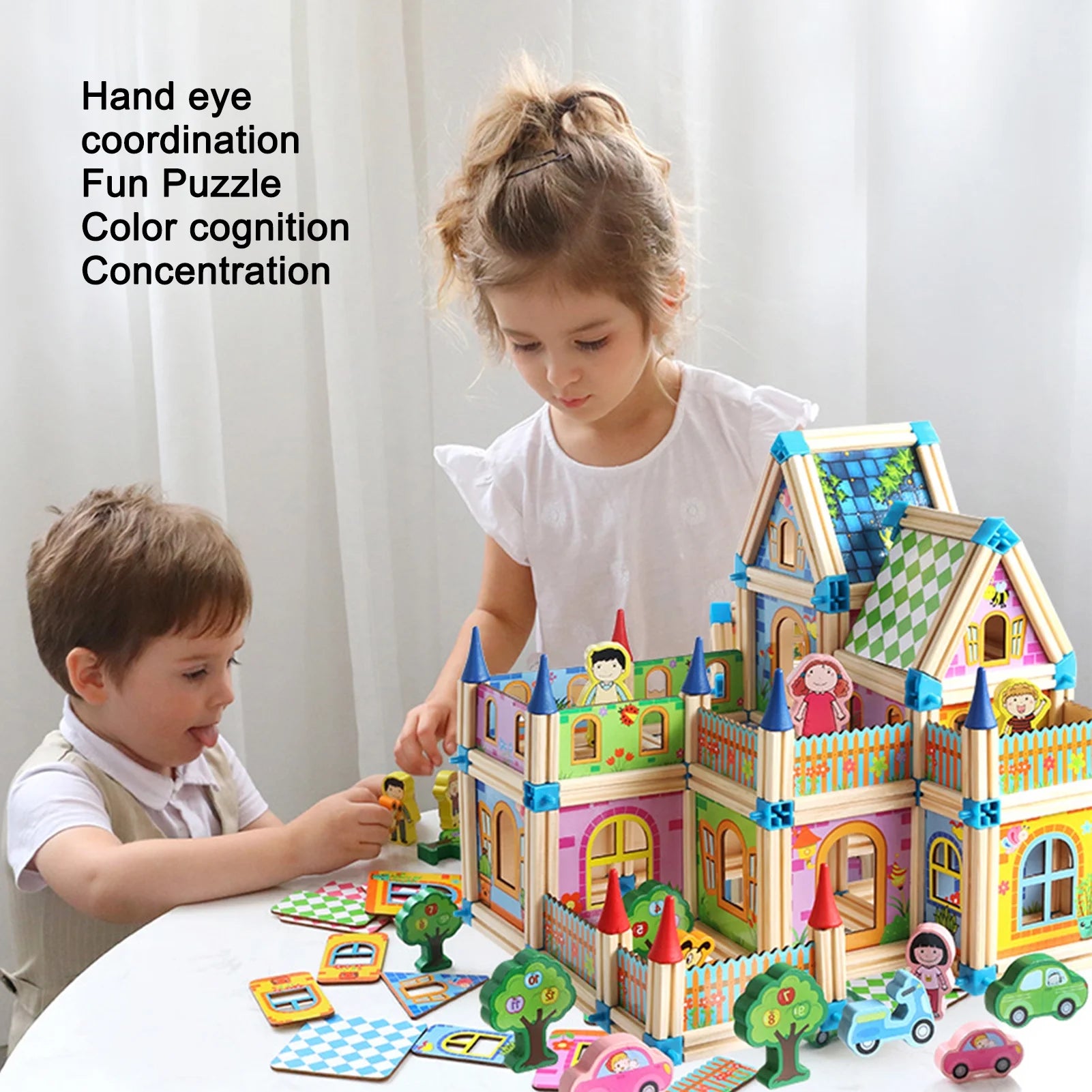 Wooden Building Blocks Set Educational Toy W1334