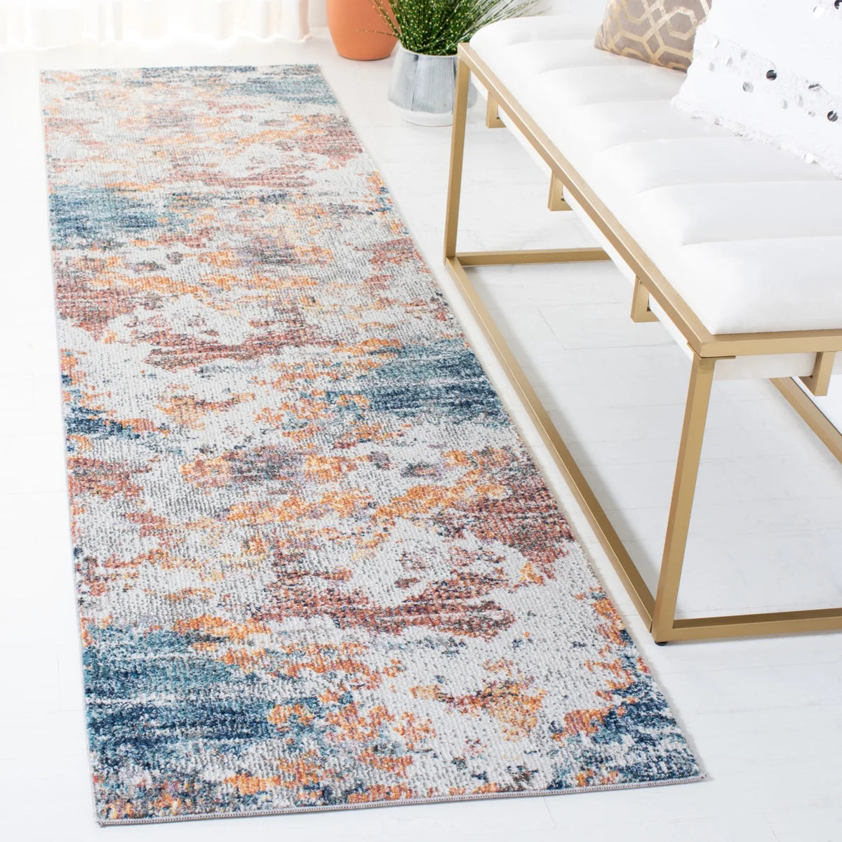 Gold / Blue Rug V196441