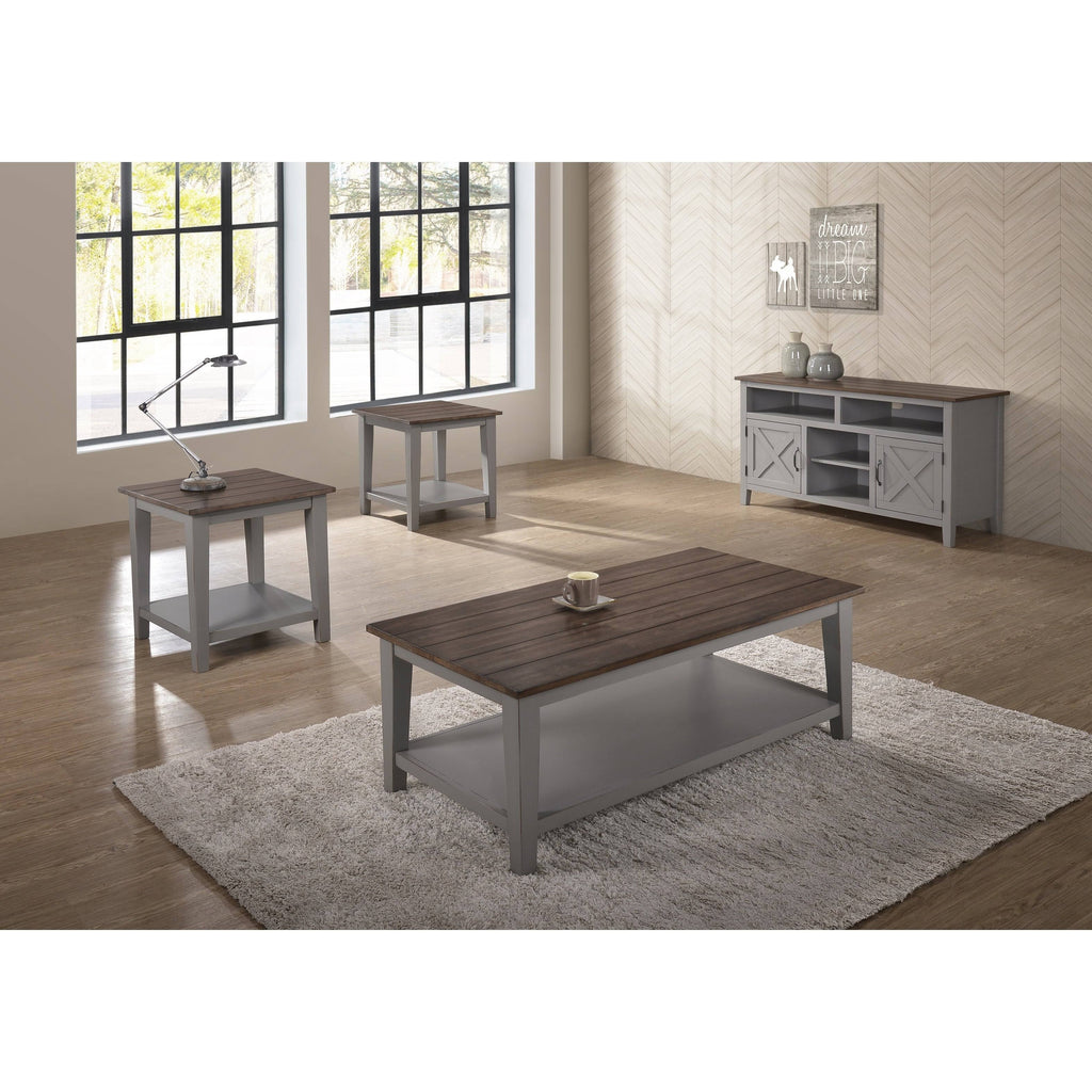 Greige & Black End Table H371272