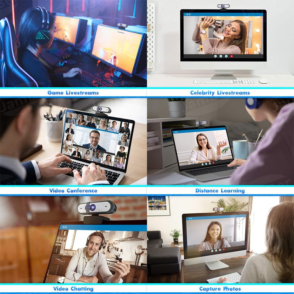 HD Webcam Autofocus 1080p with Stereo Microphone USB Webcam Pack of 2 N3180