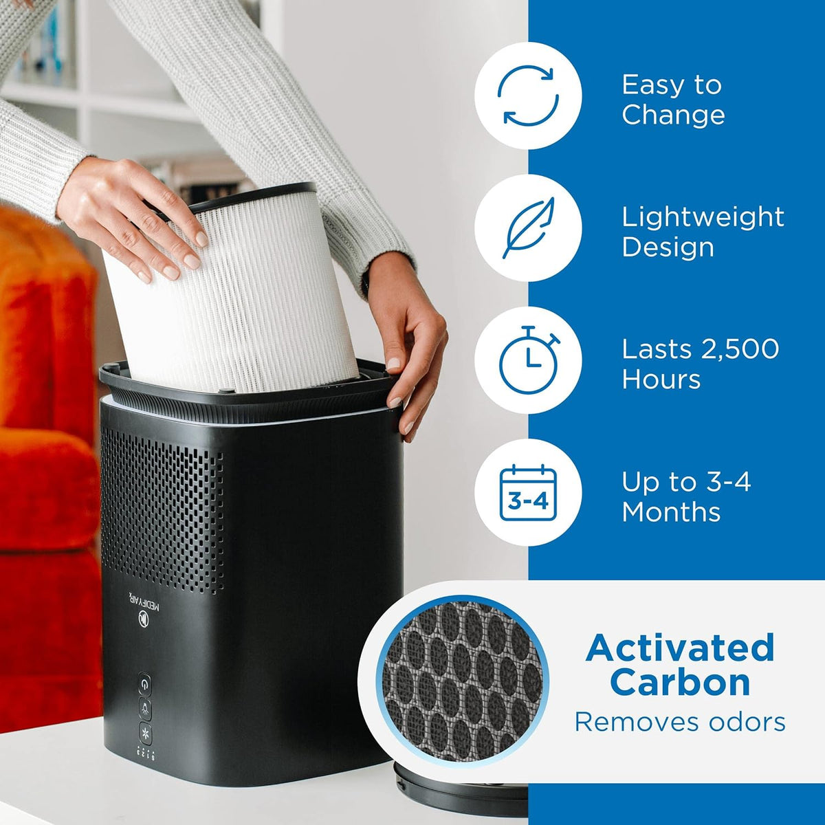 Replacement Filter 2-Pack with H13 HEPA and Activated Carbon U18171