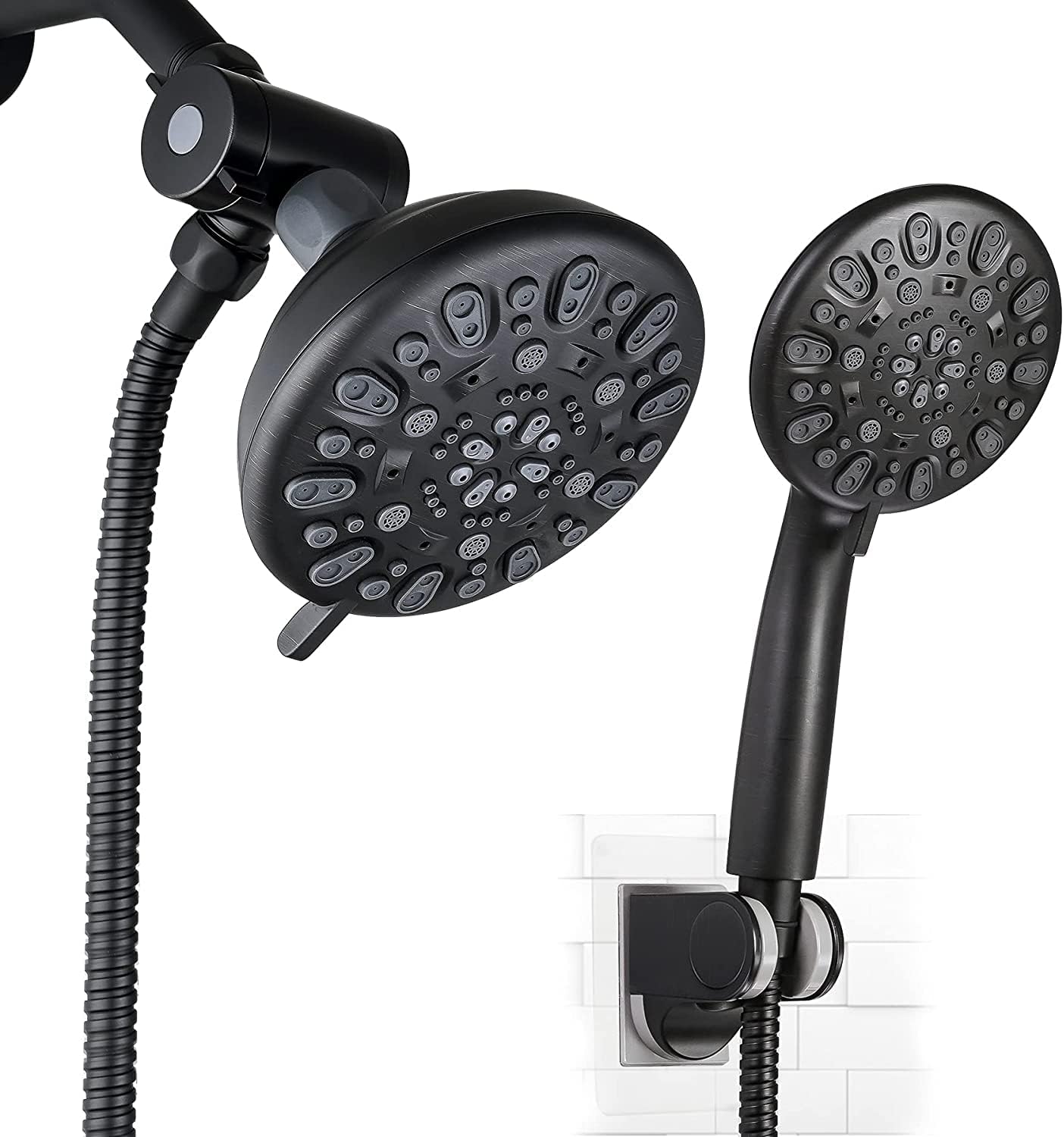 5-inch Rainfall Shower Head Combo with Handheld, 3-way Diverter, Brushed Nickel, Pack of 2 R433605