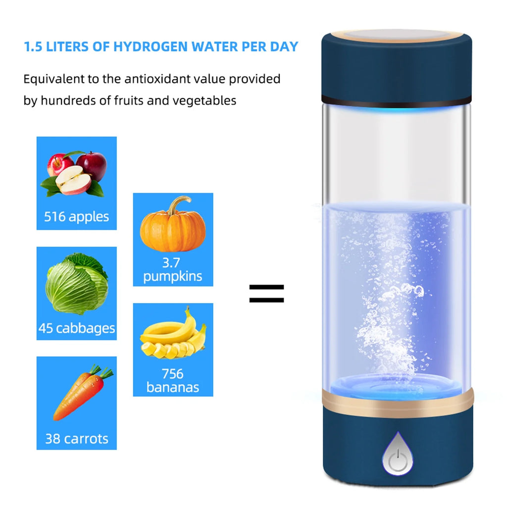 420ml Rechargeable Glass Hydrogen Water Bottle Y901147