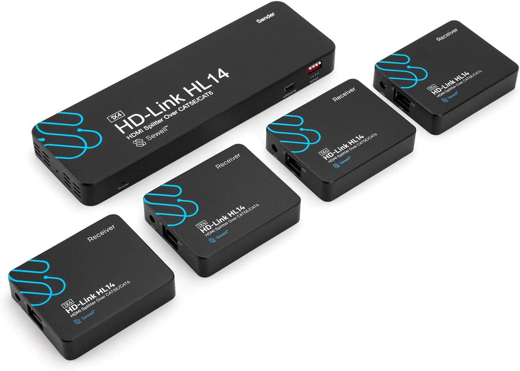 1x4 HDMI Extender Splitter Over cat5e/6, 160 ft, Black Y436