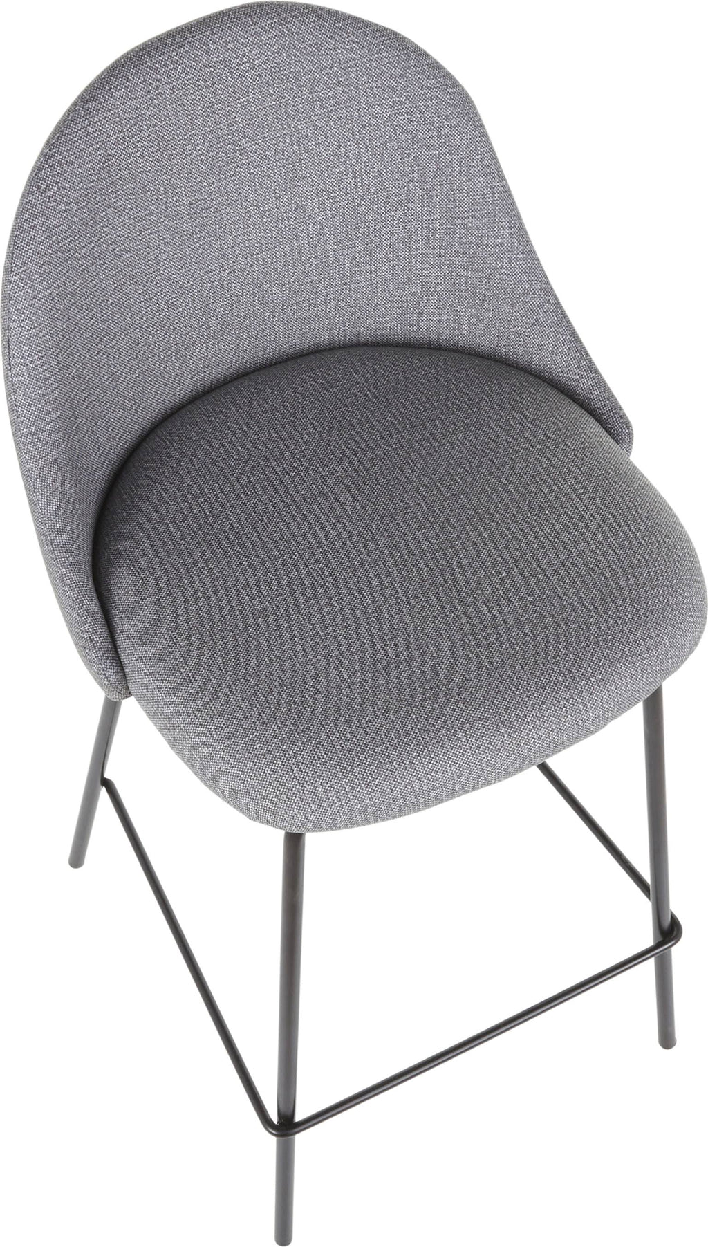 Black Metal Grey Fabric Counter Stool Set of 2 X57309