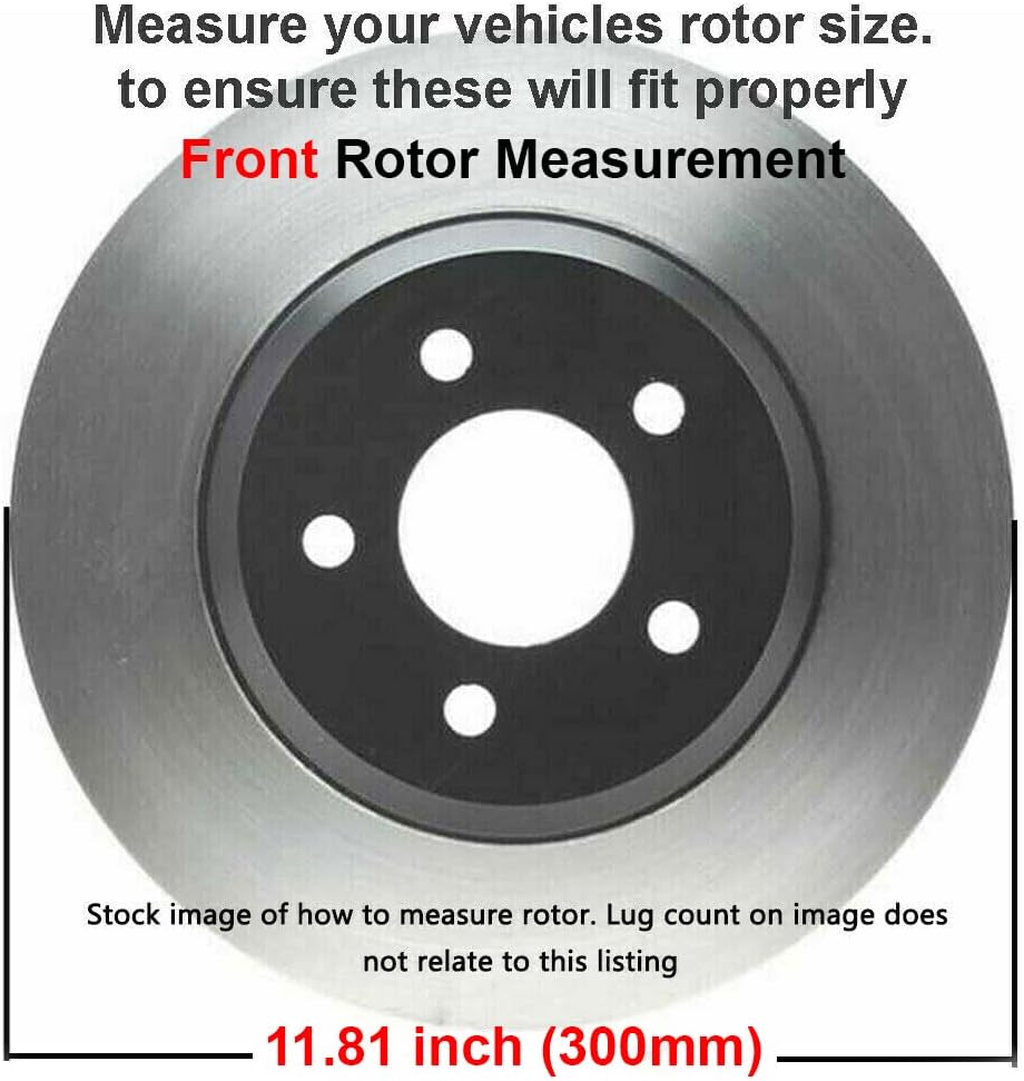 11.81" Front Drilled Brake Kit Rotors w/Brake Pads 6pc Set A12589