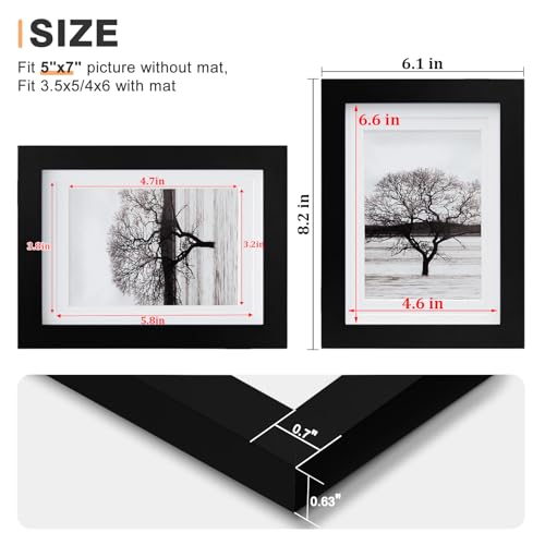 White 8x10 Picture Frames Set of 6 Solid Wood Plexiglass D630