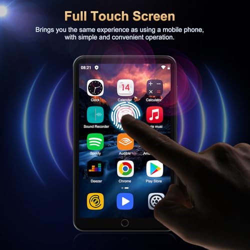 80GB MP3 Player with Bluetooth and WiFi, 4.0" IPS Touch Screen Android Player (Black) T77822