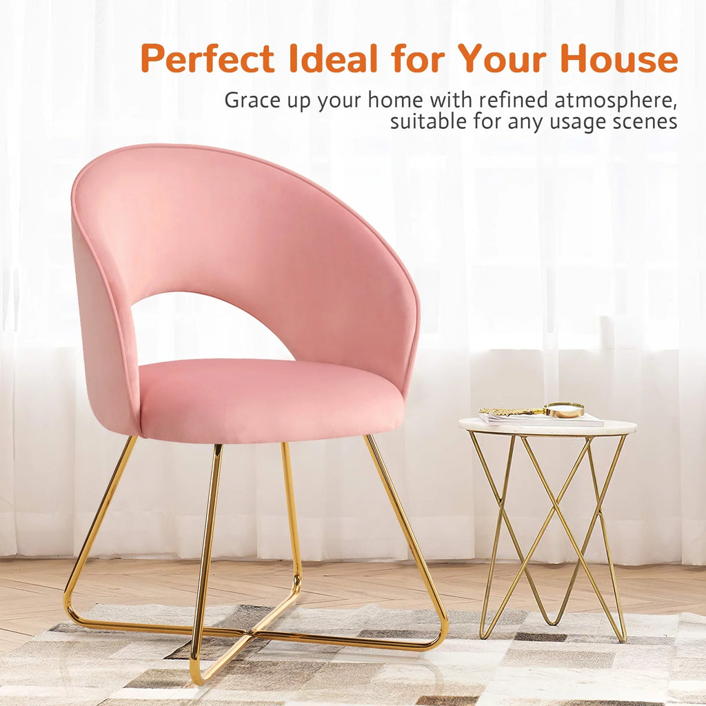 Pink Velvet Upholstered Accent Chair K741243