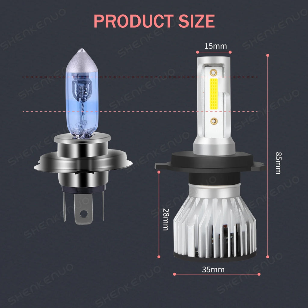 H4 High&Low Beam H11 Fog Light LED Headlight Bulbs 4pcs V155