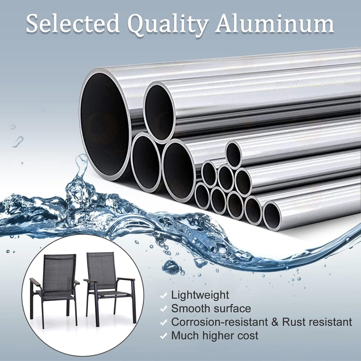 7 Piece Aluminium Patio Dining Set with Stackable Chairs K11609