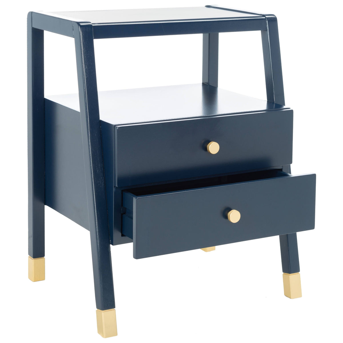 Navy Gold 2 Drawer Accent Table R328