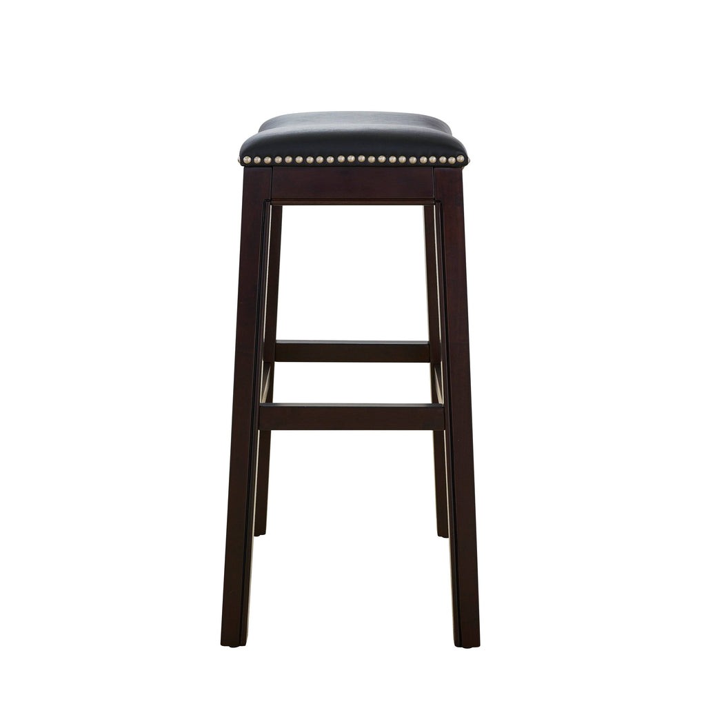 Black/Espresso Faux Leather Counter Stool V264