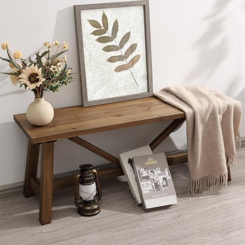 White Solid Wood Narrow Bench F360804