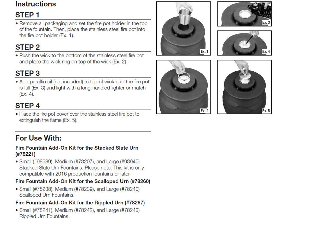Fire Fountain Add-On Kit for Rippled Urns H568827