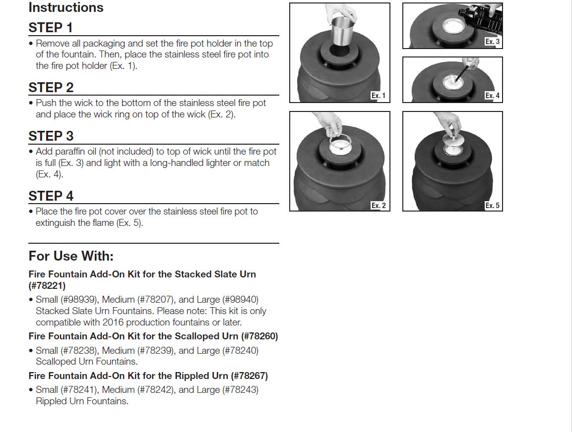 Fire Fountain Add-On Kit for Rippled Urns H568827