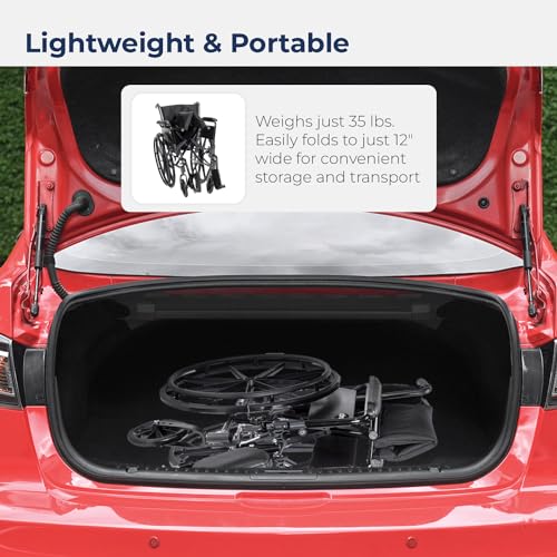 Light Weight Wheelchair with Flip Back Removable Arms, Swing Away Footrests, 20'' Seat W5963