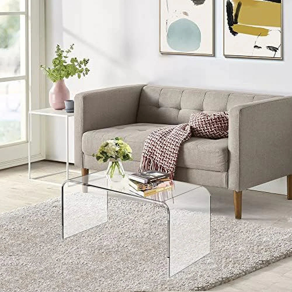 Acrylic Coffee Table with Waterfall Edges A79356